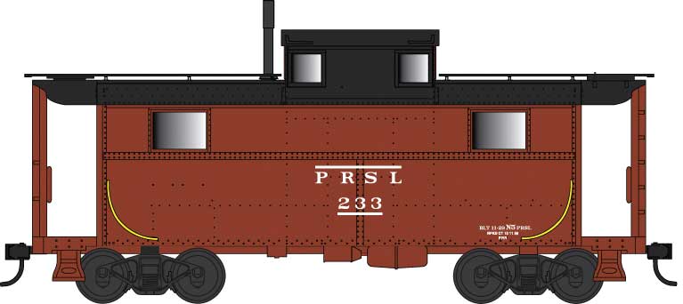PRR Class N5 Steel Cabin Car (Caboose) - Ready to Run -- Pennsylvania Reading Seashore Lines 242 (Tuscan, black)