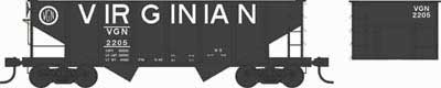 PRR Class GLa 2-Bay Open Hopper - Ready to Run -- Virginian 2237 (black, billboard lettering)