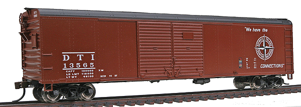 50' Round Roof Boxcar Ready to Run -- Detroit, Toledo & Ironton #13565 (black roof)
