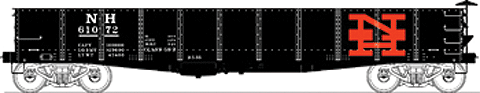 GS Gondola - Assembled -- New Haven #61072 (black, white, large orange NH logo)