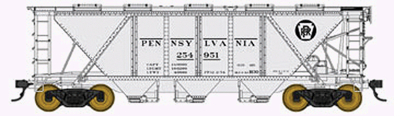 Pennsylvania Railroad Class H30 Covered Hopper - Ready to Run - Executive Line -- Pennsylvania Railroad #255001 (gray, Circle Keystone)