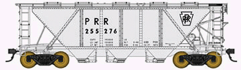 Pennsylvania Railroad Class H30 Covered Hopper - Ready to Run - Executive Line -- Pennsylvania Railroad #255277 (gray, Keystone)