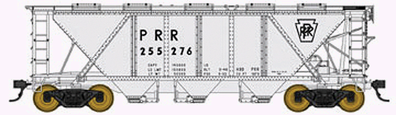 Pennsylvania Railroad Class H30 Covered Hopper - Ready to Run - Executive Line -- Pennsylvania Railroad #255296 (gray, Keystone)