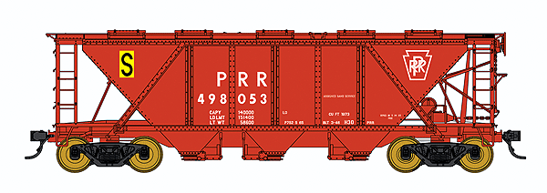 Pennsylvania Railroad Class H30 Covered Hopper - Ready to Run - Executive Line -- Pennsylvania Railroad #498053 (oxide red, Keystone, black/yellow S Mark)