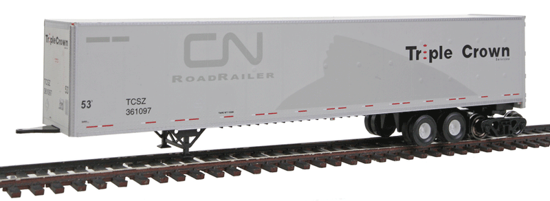 53' Dura Plate Roadrailer - Assembled - Executive Line -- Norfolk Southern #361097 (Ex-CN, gray, Ghost CN Markings, Medium Logo)