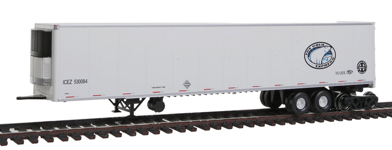 53' Dura Plate Reefer Roadrailer - Assembled - Executive Line -- Burlington Northern Santa Fe #530084 (white, blue, green, Ice Cold Express)