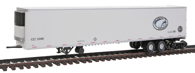 53' Dura Plate Reefer Roadrailer - Assembled - Executive Line -- Burlington Northern Santa Fe #530086 (white, blue, green, Ice Cold Express)