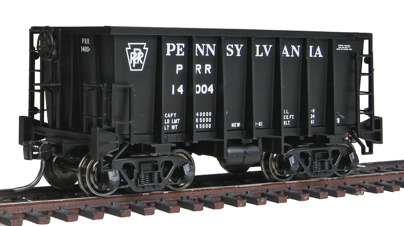 G-39 Ore Jenny w/Crown Trucks - Ready to Run - Executive Line -- Pennsylvania Railroad #14044 (black, Spelled Out Roadname)