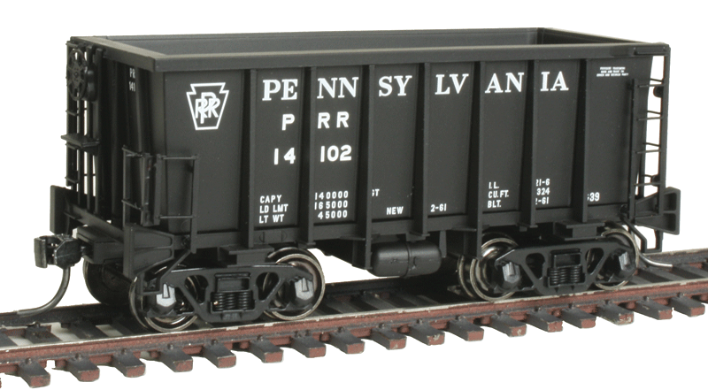 G-39 Ore Jenny w/Crown Trucks - Ready to Run - Executive Line -- Pennsylvania Railroad #14102 (black, Spelled Out Roadname)