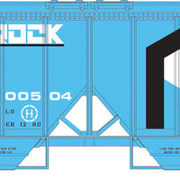 70-Ton 2-Bay Covered Hopper w/Open Sides - Ready to Run - Executive Line -- Rock Island #500504 (blue, white, black; Large Logo)