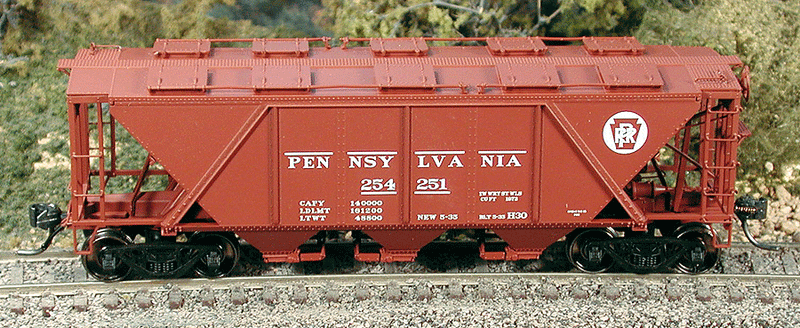 Pennsylvania Railroad Class H30 Covered Hopper - Ready to Run - Executive Line -- Pennsylvania Railroad #254340 (1935; oxide, Plain Keystone)