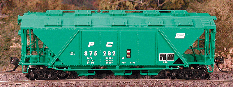 Pennsylvania Railroad Class H30 Covered Hopper - Ready to Run - Executive Line -- Penn Central #875162 (1972, Jade Green)