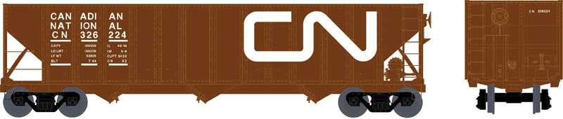 100-Ton 3-Bay Open Hopper - Ready to Run - Executive Line -- Canadian National #326224 (Boxcar Red, white, Large Noodle Logo)