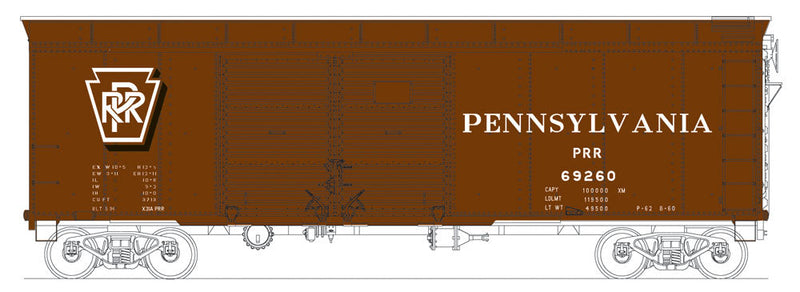 Class X31a Round-Roof Double-Door Boxcar - Ready to Run -- Pennsylvania Railroad #69288 (Tuscan, Shadow Keystone)