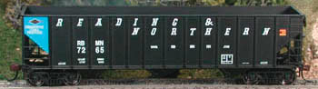 100-Ton 3-Bay Hopper - Ready to Run - Executive Line -- Reading, Blue Mountain & Northern #7204 (black, blue, Billboard Lettering)