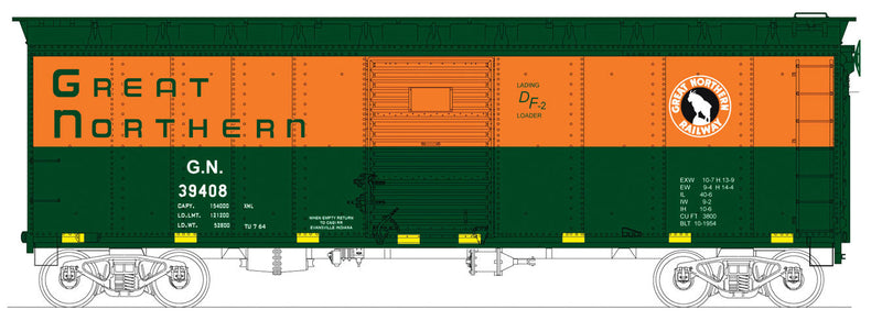 40' Single-Door Boxcar - Ready to Run -- Great Northern #39410 (Omaha Orange, green)
