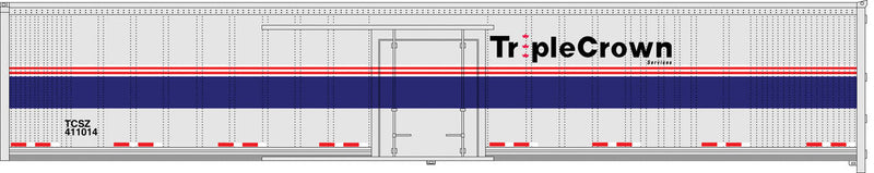 Wabash National 53' Side-Door RoadRailer(R) - Ready to Run - Executive Line -- Norfolk Southern/Triple Crown #411070 (Ex-Amtrak Phase IV, silver, blue, red
