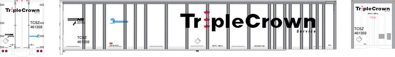 53' Plate-Wall RoadRailer(R) - Ready to Run - Executive Line -- Norfolk Southern/Triple Crown #461559 (white; Large TC Logo, NS & CR Logos)