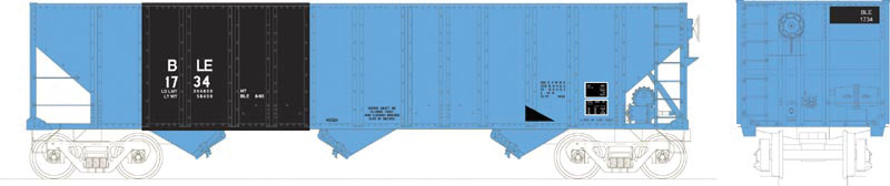 100-Ton 3-Bay Open Hopper - Ready to Run - Executive Line -- Bessemer & Lake Erie #1794 (Ex-RI, blue, black Patch)