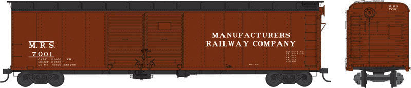 Class X32 Double-Door Boxcar - Ready to Run - Executive Line -- Manufacturers Railway M.R.S. #7011 (Boxcar Red, black)