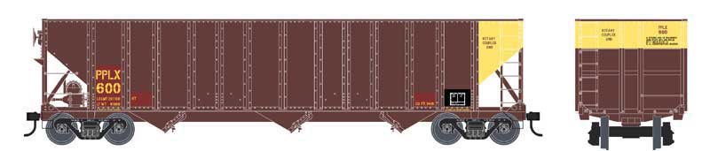 100-Ton 3-Bay Open Hopper - Ready to Run - Executive Line -- Pennsylvania Power & Light PPLX 600 (Boxcar Red, yellow)