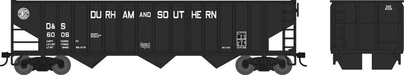 70-Ton 14-Panel 3-Bay Hopper - Ready to Run -- Durham & Southern 6045 (black, white)