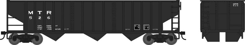 70-Ton 14-Panel 3-Bay Hopper - Ready to Run -- Montour 553 (black, white)