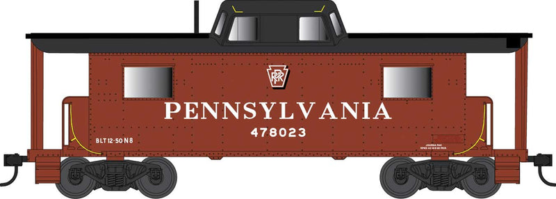 PRR Class N8 Steel Center-Cupola Cabin Car (Caboose) - Ready to Run -- Pennsylvania Railroad 478032 (Tuscan, black, Shadow Keystone)