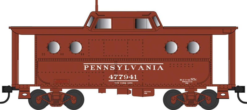 PRR Class N5C Steel Cabin Car (Caboose) - Ready to Run -- Pennsylvania Railroad 478002 (Early NY Zone, Tuscan)