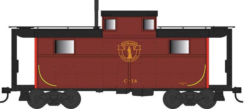 PRR Class N5 Steel Cabin Car (Caboose) - Ready to Run -- Boston & Maine C17 (Boxcar red, red, black, Minute Man Logo)