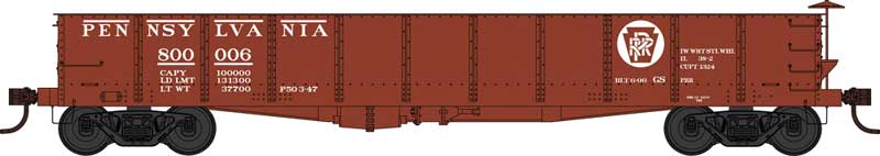 GS 40' Gondola - Ready to Run -- Pennsylvania Railroad 800006 (Tuscan, Circle Keystone, Built 6-06)