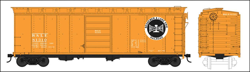 40' Single-Door Boxcar - Ready to Run -- Bessemer & Lake Erie 81405 (1961 orange, black, Built 3-40 Repack 1-61)
