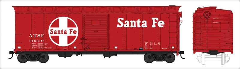 40' Single-Door Boxcar - Ready to Run -- Santa Fe 144427 (red, white, Large Logo and Lettering, Built 10-61 Repack 12