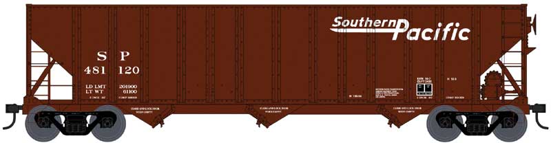 100-Ton 3-Bay Open Hopper - Ready to Run -- Southern Pacific 481144 (Boxcar Red, Speed Lettering)