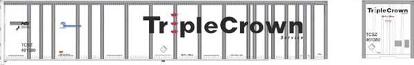 53' Platewall RoadRailer Trailer - Ready to Run -- Norfolk Southern Triple Crown 461510 (white, Large Logo, NS-CR Logos)