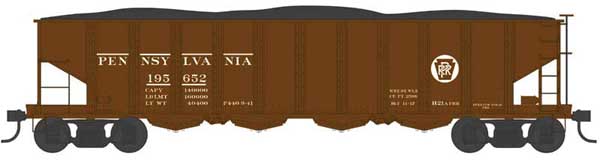 Class H21a 4-Bay Hopper with Clamshell Doors - Ready to Run -- Pennsylvania Railroad 195652 (H21a, Blt. 11-17, Tuscan, Circle Keystone)