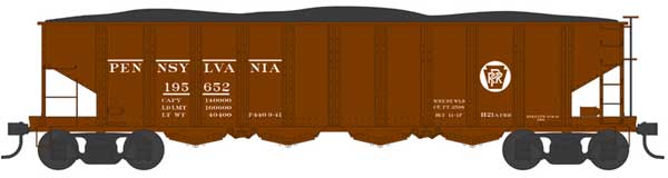 Class H21a 4-Bay Hopper with Clamshell Doors - Ready to Run -- Pennsylvania Railroad 195694 (H21a, Blt. 11-17, Tuscan, Circle Keystone)