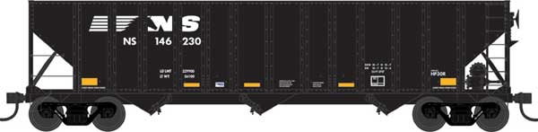 100-Ton 3-Bay Hopper - Ready to Run - Executive Line -- Norfolk Southern #146230 (Blt. 8-98 Class HP30R, black, whire, Horse Head Lo