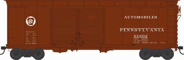 X31B Double-Door Round Flush Roof Boxcar - Ready to Run -- Pennsylvania Railroad #61860 (Blt. 5-36 Repack 3-43, Tuscan, Circle Keystone