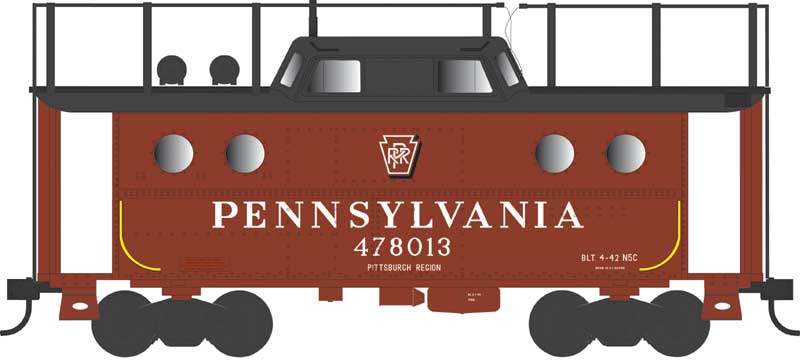 PRR Class N5C Steel Cabin Car (Caboose) - Ready to Run -- Pennsylvania Railroad #478016 (Trainphone, Pitt Region '55, Shadow Keystone)