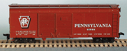 40' X-31 Double Door Steel Boxcar -- Pennsylvania Railroad w/Shadow Keystone Herald - Flush Roof