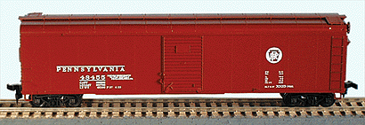 50' Round Roof Single-Door Boxcar w/Flush Roof -- Pennsylvania Railroad w/Circle Keystone Herald