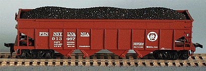 Pennsylvania Railroad H22a 4-Bay Coal Hopper w/Saw Tooth Doors -- Pennsylvania Railroad w/Circle Keystone Herald