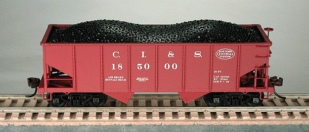 Pennsylvania Railroad Class GLa 2-Bay Open Hopper - Kit (Plastic) -- Chicago, Indiana & Southern (New York Central; Mineral Red, white lettering)
