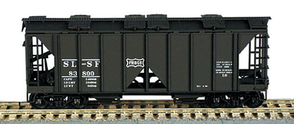 70-Ton 2-Bay Covered Hopper Kit w/Knuckle Couplers -- St. Louis-San Francisco #83927 Built 10-50