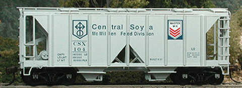 70-Ton 2-Bay Covered Hopper, Kit -- Central Soya - McMillen Feed #104, Built 8/51