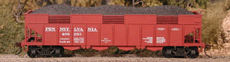 Pennsylvania Railroad H-22 Coke Car w/Clam Shell Hoppers - Kit (Plastic) -- Pennsylvania Railroad #406267 (Tuscan)