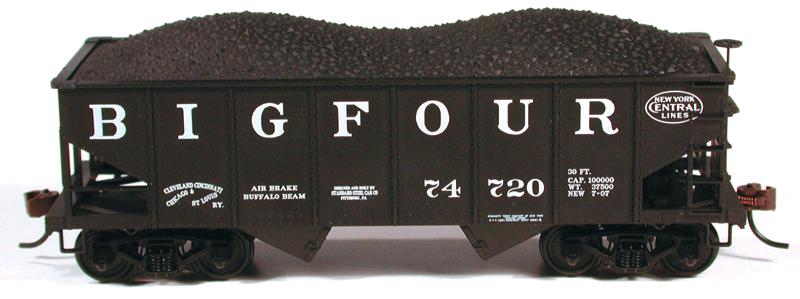 PRR Class GLa 2-Bay Open Hopper - Kit -- Big Four CCC&St.L #74743 (black, NYC Lines Logo)