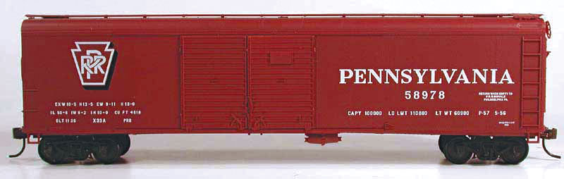 50' Round Roof Single-Door Boxcar w/Flush Roof - Kit -- Pennsylvania X-32D #59035 (Shadow Keystone)