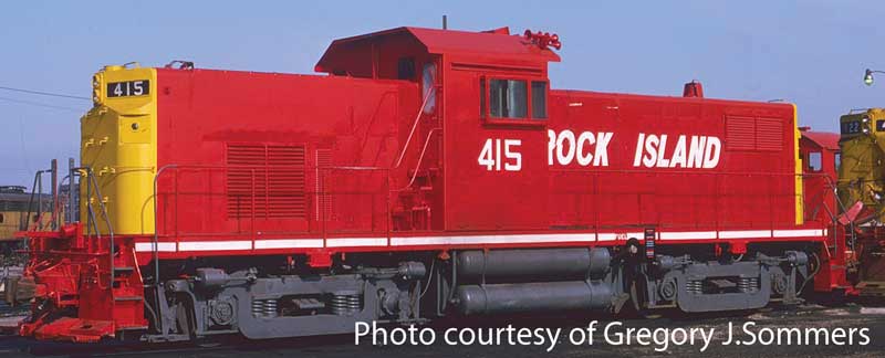 Alco C415 - Standard DC -- Rock Island #421 (red, yellow)